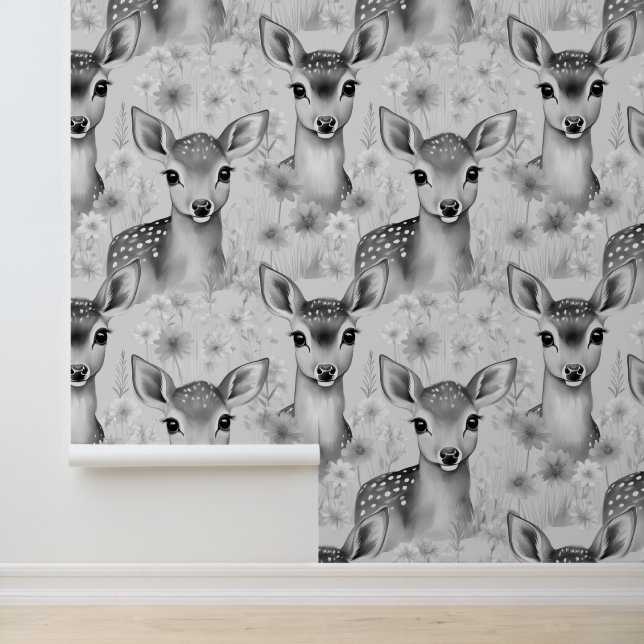 Papel Pintado Cerveza gris en un campo florido (Solicitud)