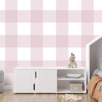 Chalet de gingham rosa grande lindo simple platill