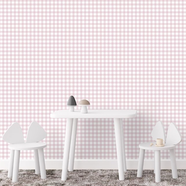 Papel Pintado Chalet de gingham rosa linda casa de campo simple (Subido por el creador)