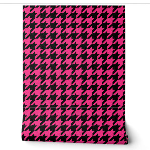 Papel Pintado Cheque de Houndstap negro rosa