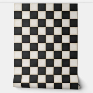 Papel Pintado Cheques blancos negros y antiguos