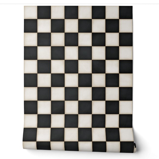 Papel Pintado Cheques blancos negros y antiguos (Desenrollar)