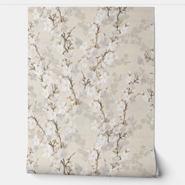 Papel Pintado Cherry blossom neutral - beige (Desenrollar)