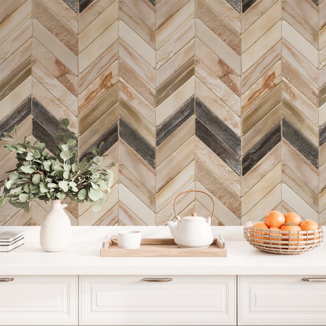 Papel Pintado Chevron y Herringbone de Tonos Neutros (Subido por el creador)