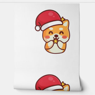Papel Pintado Chiba chiba chiita sonriendo con Gorra de Navidad
