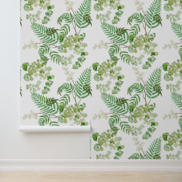 Papel Pintado Chic Moderno Acolorado Acuarela Verde Sin Costuras