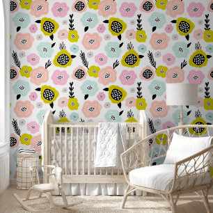Papel Pintado Chica de flores de margarita baratas