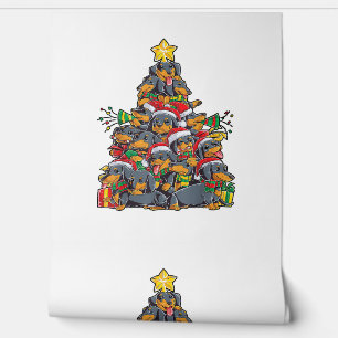 Papel Pintado Chicas de niños de Dachshund Christmas Tree Dog Sa