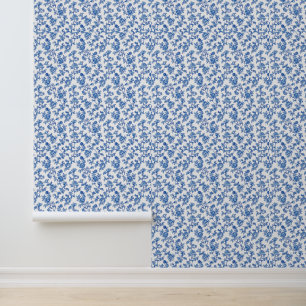 Papel Pintado Chinoiserie floral azul y blanco 