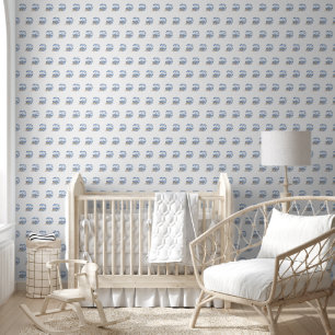 Papel Pintado Chinoiserie Leopard Willow Tree Blue and White