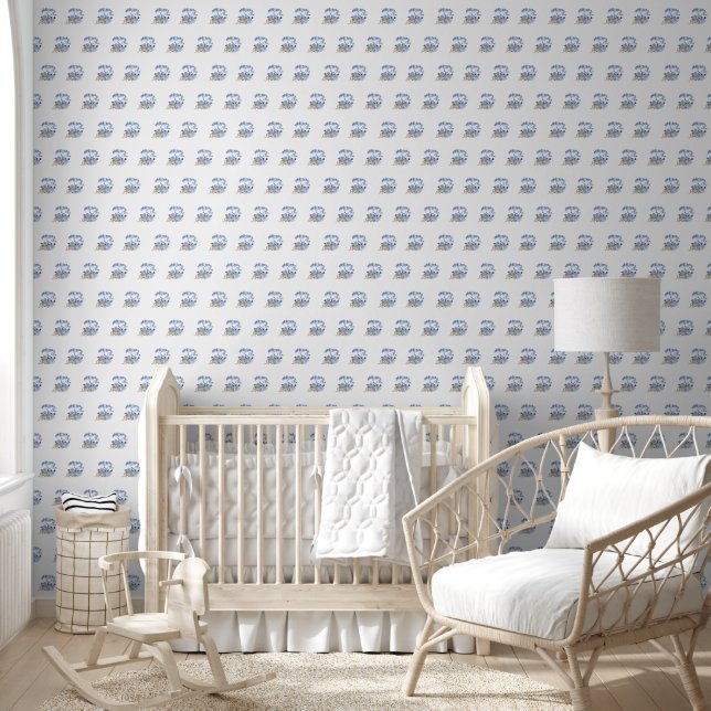 Papel Pintado Chinoiserie Leopard Willow Tree Blue and White (Niños)