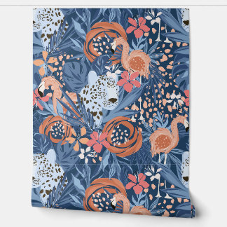 Papel Pintado Chita audaz y flamenco tropical