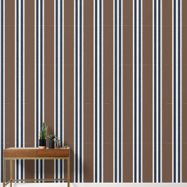 Papel Pintado Chocolate y Azul Marino Doble Raya de Rugby