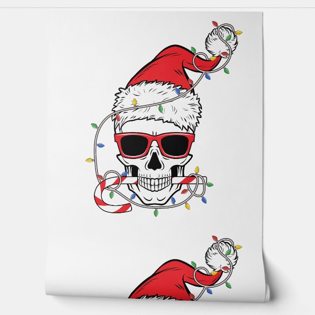 Papel Pintado Christmas-Light-Skeleton-Skull (Desenrollar)