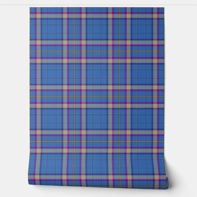 Papel Pintado Cian de Ely Tartan Plaid, Clan Escocés (Desenrollar)