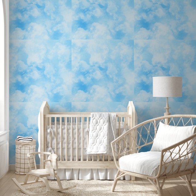 Papel Pintado Cielo azul de nubes blancas (Niños)