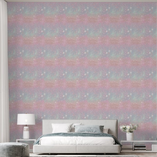 Papel Pintado Cielo Estrellas Rosa Azul Techo (Dormitorio)