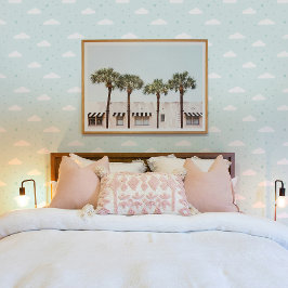 Papel Pintado Cielo lleno de nubes y estrellas blandos