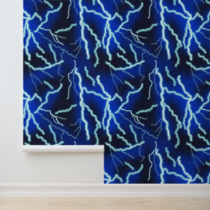 Papel Pintado Cielo nocturno de tormenta eléctrica relámpago
