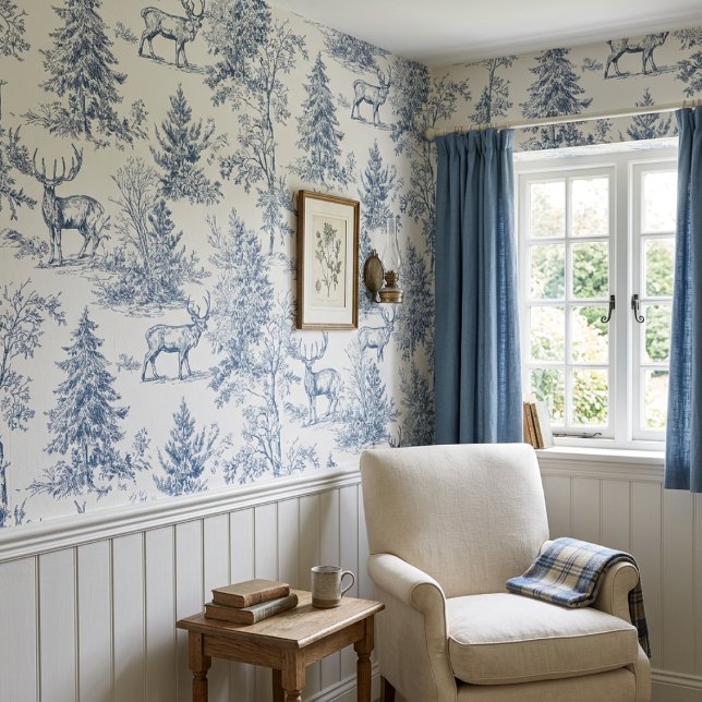 Papel Pintado Ciervos Azules de Bosque (Subido por el creador)