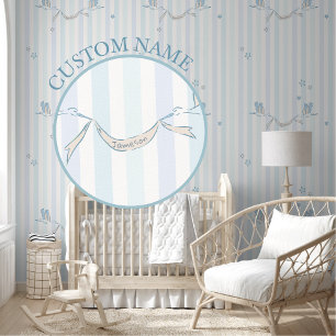 Papel Pintado Cigüeña de guardería dibujada a mano Nombre person