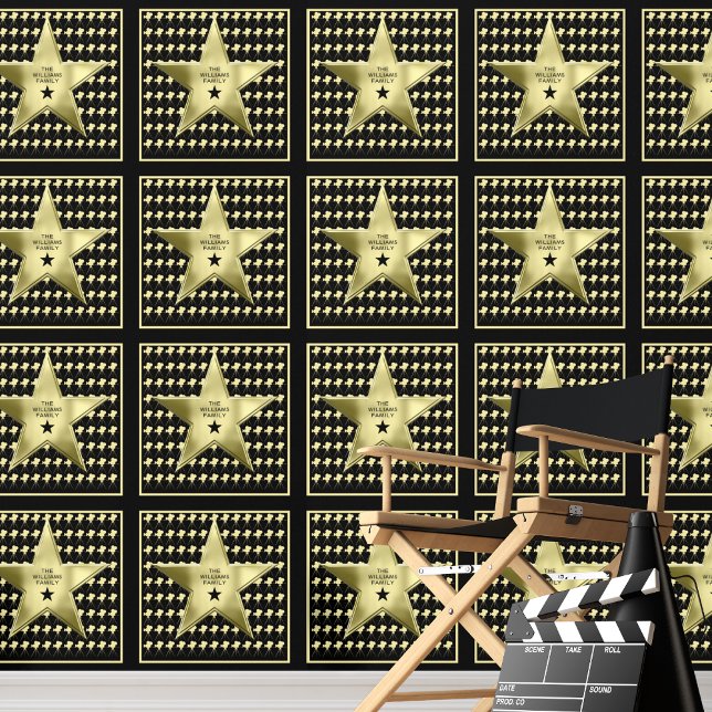 Papel Pintado Cine personalizado con nombre personalizado person (The perfect custom wallpaper for home theaters, aspiring actors and movie buff's personal spaces,)