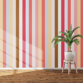 Papel Pintado Circo amarillo rosado con franja dorada