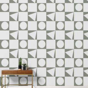 Papel Pintado Círculo geográfico y patrón triangular