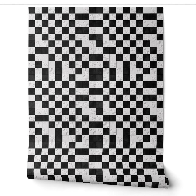 Papel Pintado Círculo geométrico monocromo moderno en relieve (Desenrollar)
