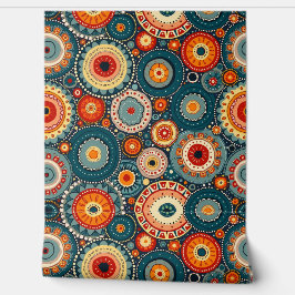 Papel Pintado Círculos bohemios de Mandala | Patrón de arte popu