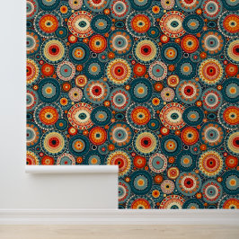 Papel Pintado Círculos bohemios de Mandala | Patrón de arte popu
