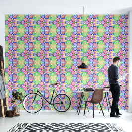 Papel Pintado Círculos concéntricos de arcoíris vibrante