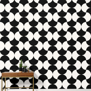 Papel Pintado Círculos geométricos Patrón blanco negro