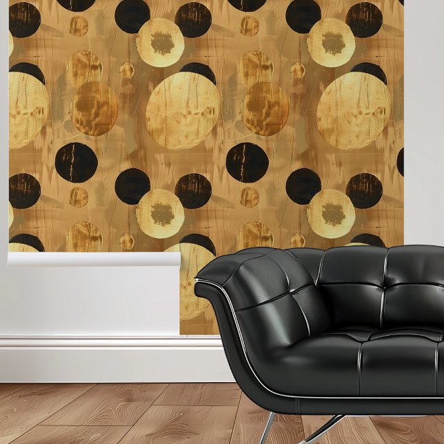 Papel Pintado Círculos retro negro dorado Formas circulares (Subido por el creador)