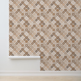 Papel Pintado círculos y patrones abstractos en tonos de nougat