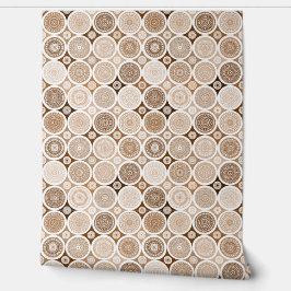 Papel Pintado círculos y patrones abstractos en tonos de nougat
