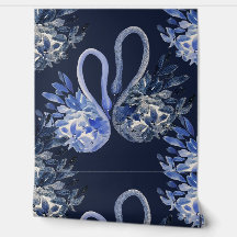 Cisnes Azules Artísticos Color de agua pintado a m