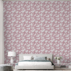 Papel Pintado Cisnes Blancos En Dormitorio Chica Rosa