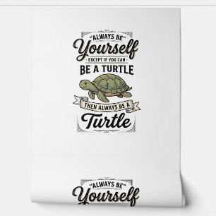 Papel Pintado Cita divertida de tortuga diseño de grabado vintag