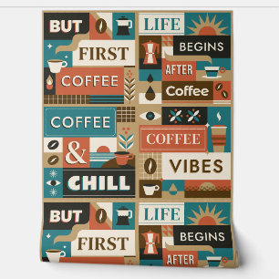 Papel Pintado Citas de café coloridas