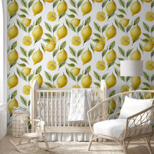 Papel Pintado Cítrico Cuto Amarillo Limón