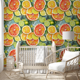 Papel Pintado Cítricos de pomelo, lémones, extremidades y Naranj