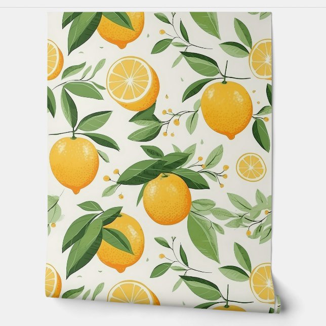 Papel Pintado Citrus limón mediterráneo (Desenrollar)