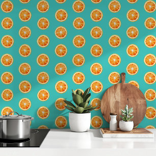 Papel Pintado Citrus Splash: Vibrante trozo de Naranja