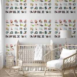 Papel Pintado Clase Cute Alphabet ABC Animales Nursery