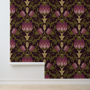 Papel Pintado Clásico Alcachofa de Arte Vintage William Morris