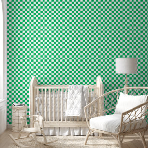 Papel Pintado Clásico cuadros verdes 