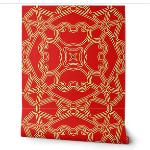 Papel Pintado Clásico de color rojo vibrante "Ratti_Creative_Art