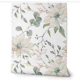 Papel Pintado Clásico floral botánico blanco