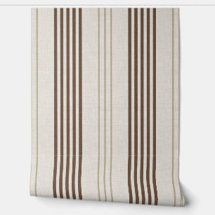 Papel Pintado Clásico patrón de raya de beige marrón